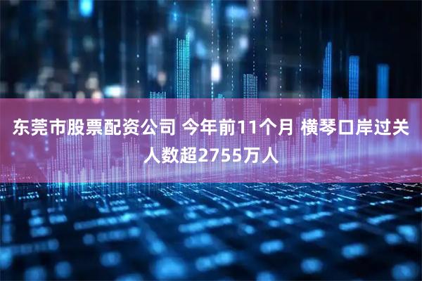 东莞市股票配资公司 今年前11个月 横琴口岸过关人数超2755万人